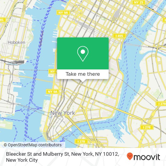Bleecker St and Mulberry St, New York, NY 10012 map