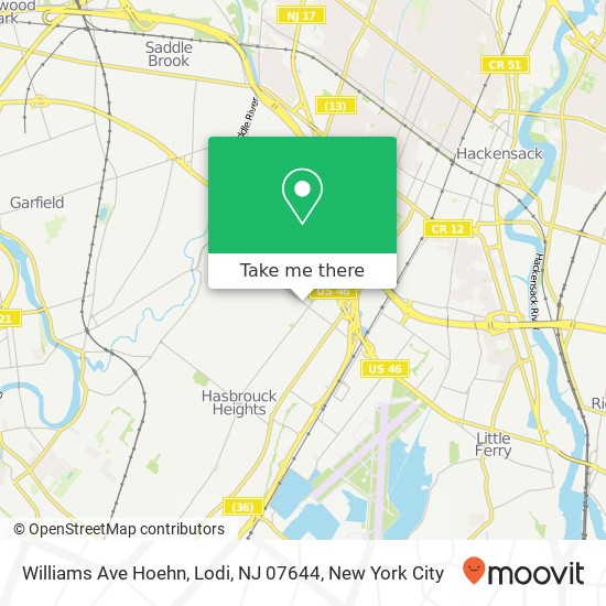 Williams Ave Hoehn, Lodi, NJ 07644 map