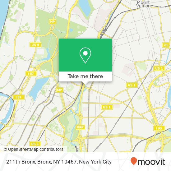 Mapa de 211th Bronx, Bronx, NY 10467