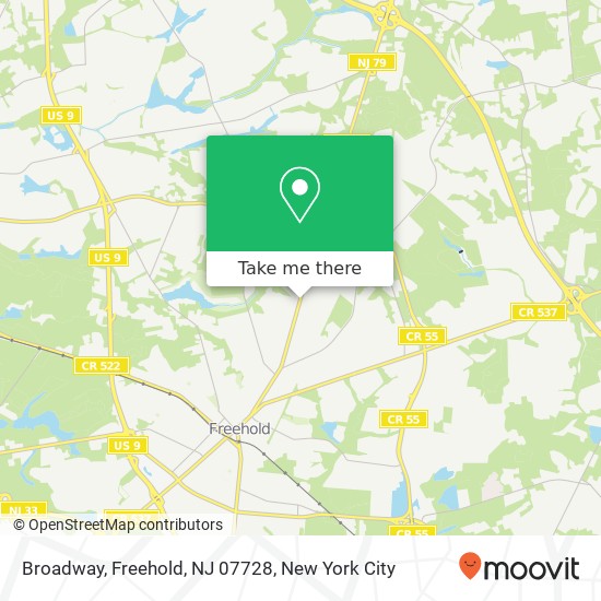 Mapa de Broadway, Freehold, NJ 07728