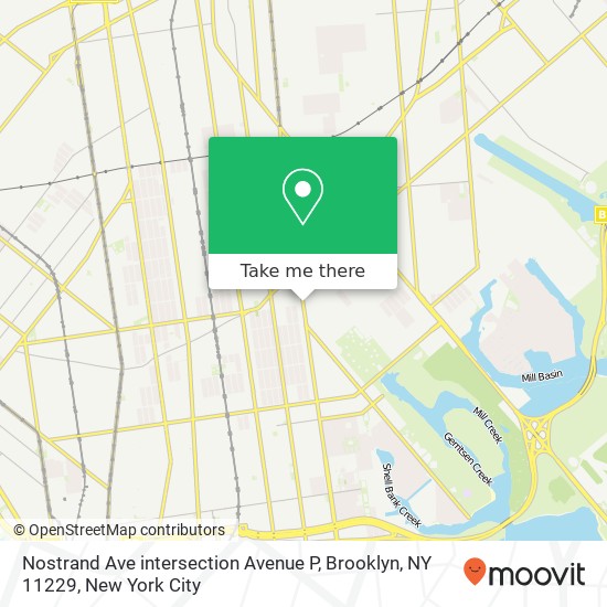 Mapa de Nostrand Ave intersection Avenue P, Brooklyn, NY 11229