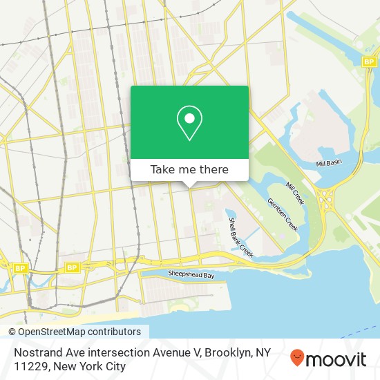 Nostrand Ave intersection Avenue V, Brooklyn, NY 11229 map