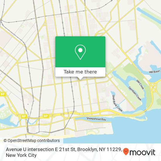 Avenue U intersection E 21st St, Brooklyn, NY 11229 map