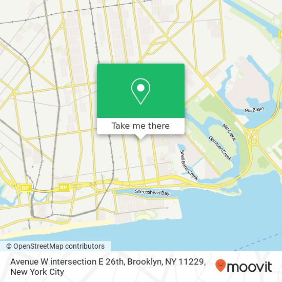 Mapa de Avenue W intersection E 26th, Brooklyn, NY 11229