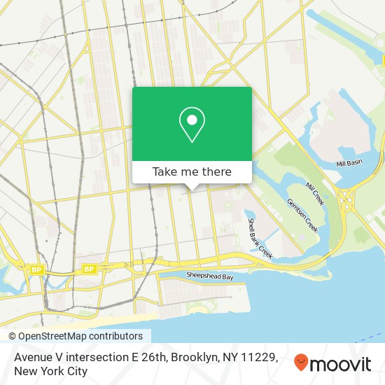 Mapa de Avenue V intersection E 26th, Brooklyn, NY 11229