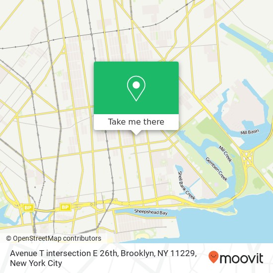Avenue T intersection E 26th, Brooklyn, NY 11229 map