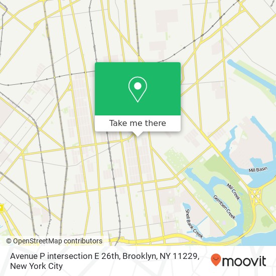 Mapa de Avenue P intersection E 26th, Brooklyn, NY 11229