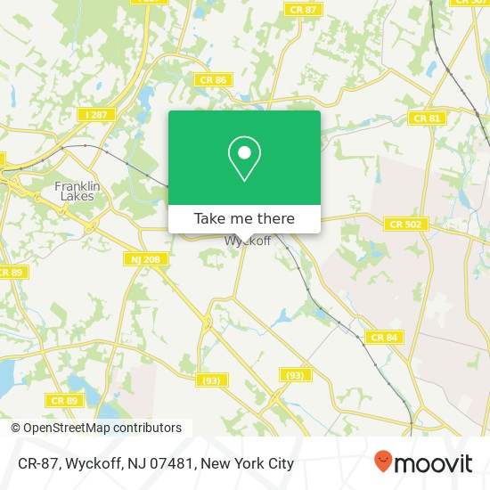 Mapa de CR-87, Wyckoff, NJ 07481