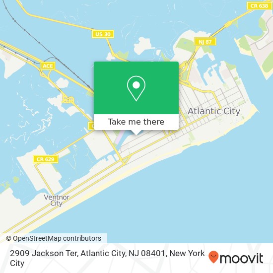 Mapa de 2909 Jackson Ter, Atlantic City, NJ 08401
