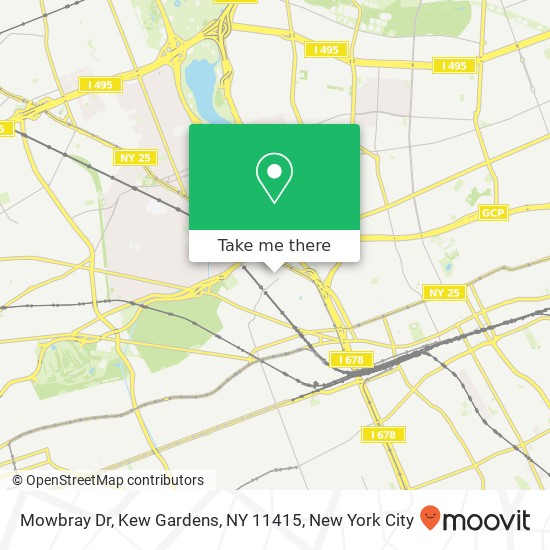 Mapa de Mowbray Dr, Kew Gardens, NY 11415