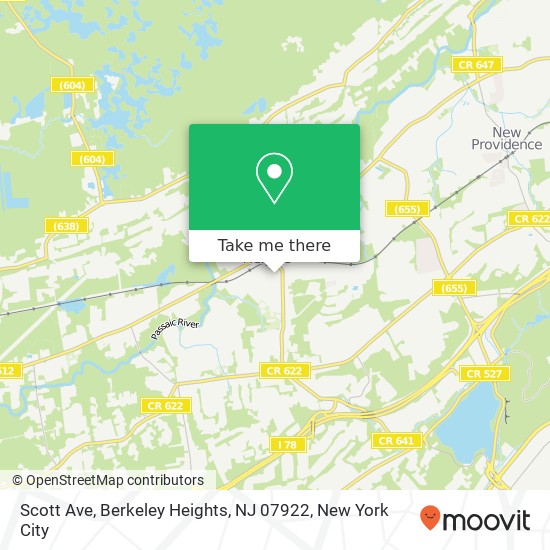 Scott Ave, Berkeley Heights, NJ 07922 map