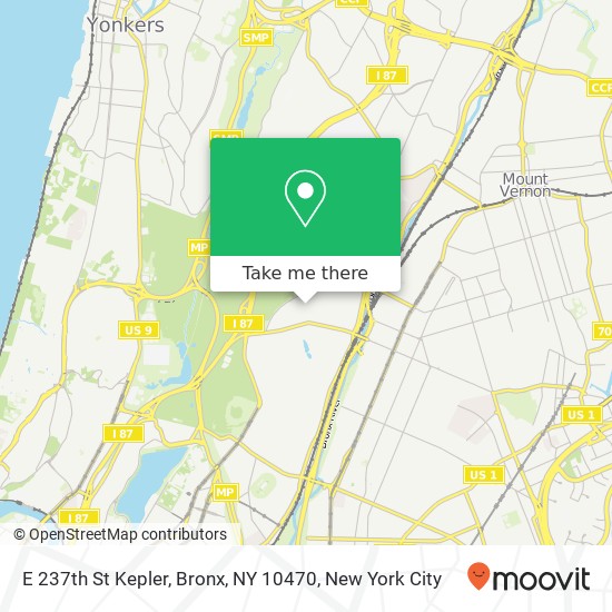 Mapa de E 237th St Kepler, Bronx, NY 10470