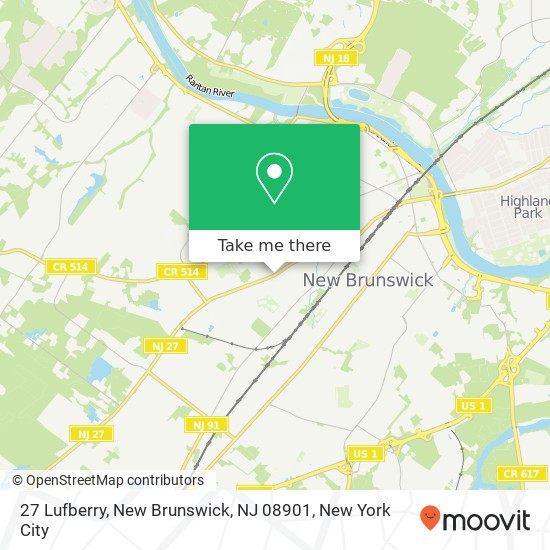 Mapa de 27 Lufberry, New Brunswick, NJ 08901