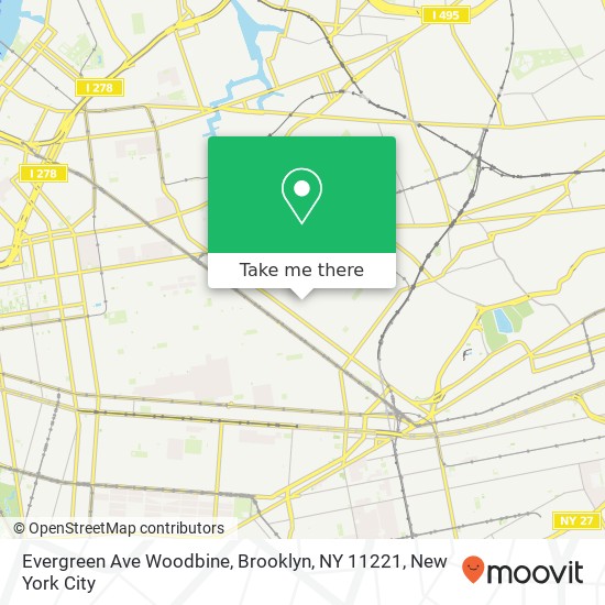 Evergreen Ave Woodbine, Brooklyn, NY 11221 map
