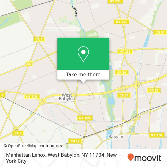 Mapa de Manhattan Lenox, West Babylon, NY 11704