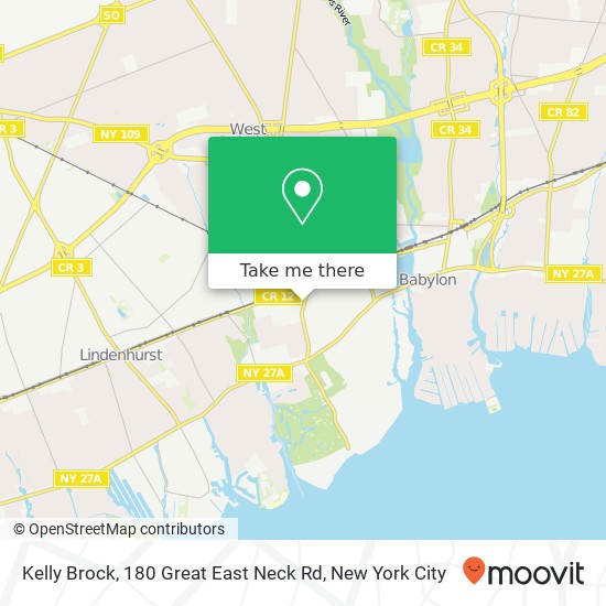 Mapa de Kelly Brock, 180 Great East Neck Rd