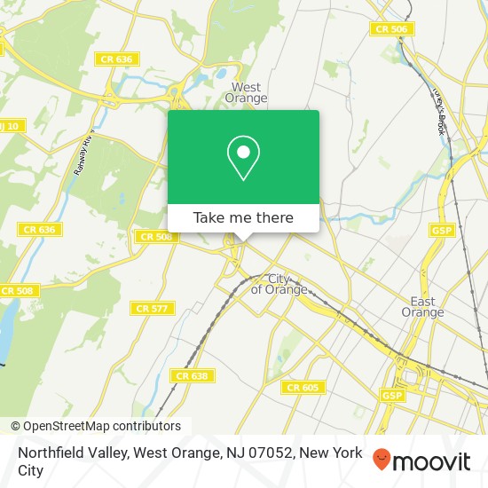 Mapa de Northfield Valley, West Orange, NJ 07052