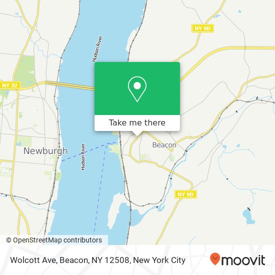 Mapa de Wolcott Ave, Beacon, NY 12508