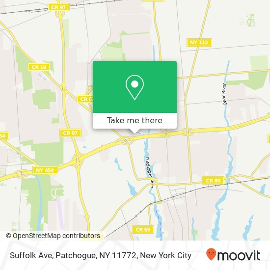 Mapa de Suffolk Ave, Patchogue, NY 11772