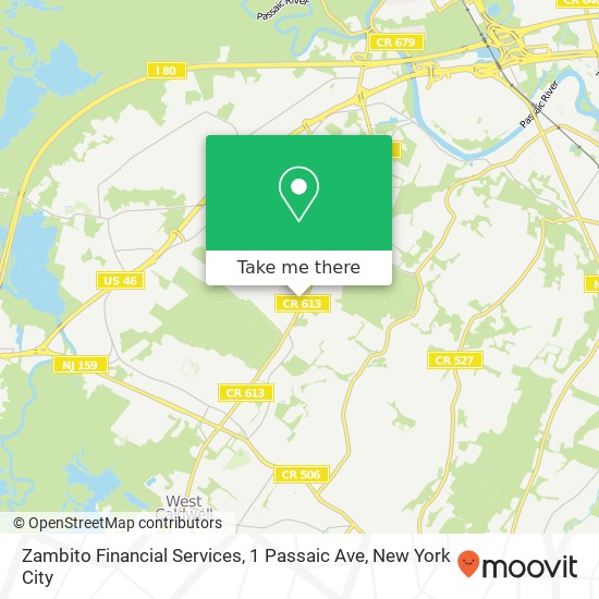 Mapa de Zambito Financial Services, 1 Passaic Ave