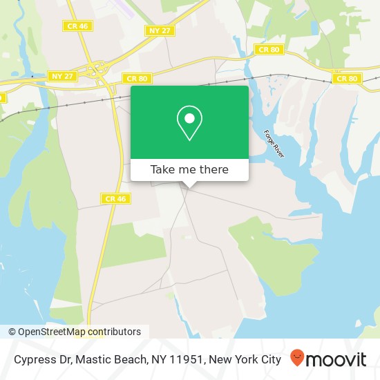 Mapa de Cypress Dr, Mastic Beach, NY 11951