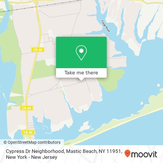 Mapa de Cypress Dr Neighborhood, Mastic Beach, NY 11951