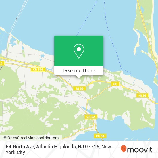 Mapa de 54 North Ave, Atlantic Highlands, NJ 07716