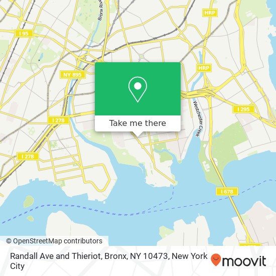 Mapa de Randall Ave and Thieriot, Bronx, NY 10473