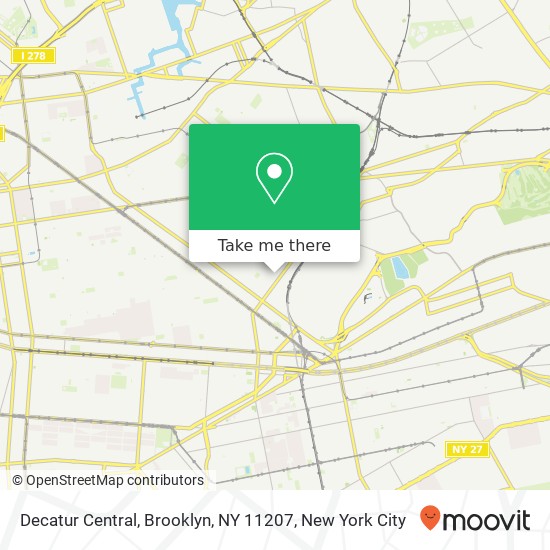 Mapa de Decatur Central, Brooklyn, NY 11207