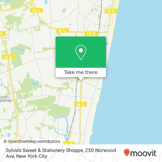 Mapa de Sylvia's Sweet & Stationery Shoppe, 250 Norwood Ave