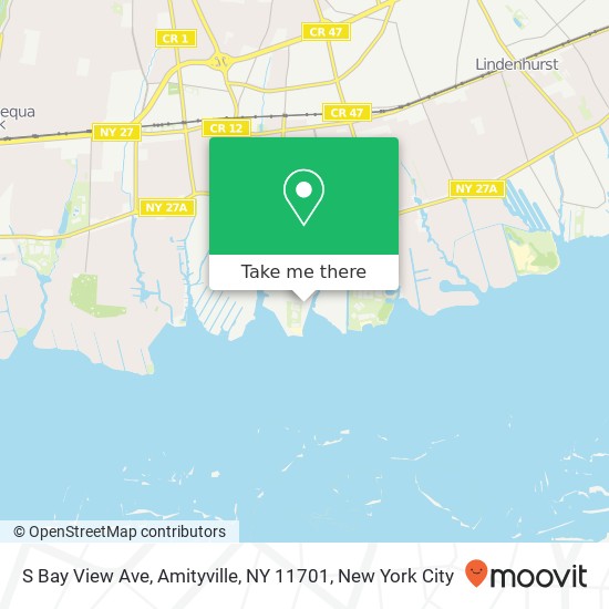 Mapa de S Bay View Ave, Amityville, NY 11701