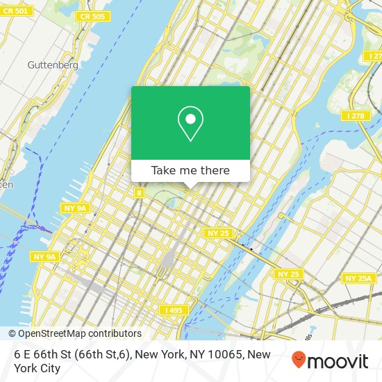 Mapa de 6 E 66th St (66th St,6), New York, NY 10065