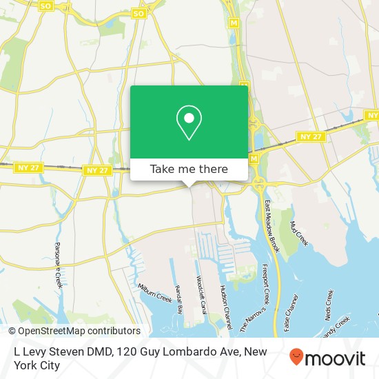 Mapa de L Levy Steven DMD, 120 Guy Lombardo Ave