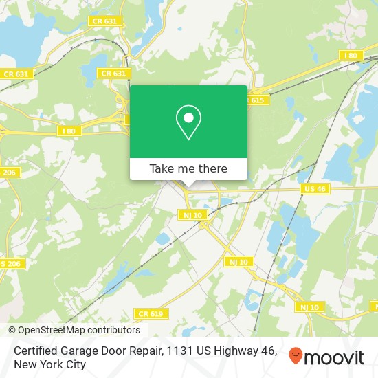 Certified Garage Door Repair, 1131 US Highway 46 map