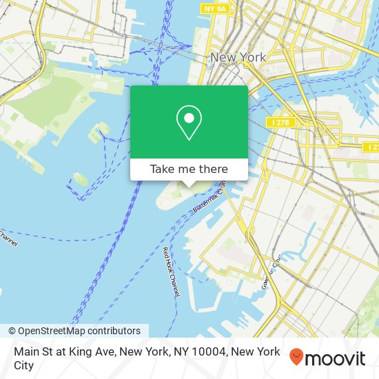 Main St at King Ave, New York, NY 10004 map