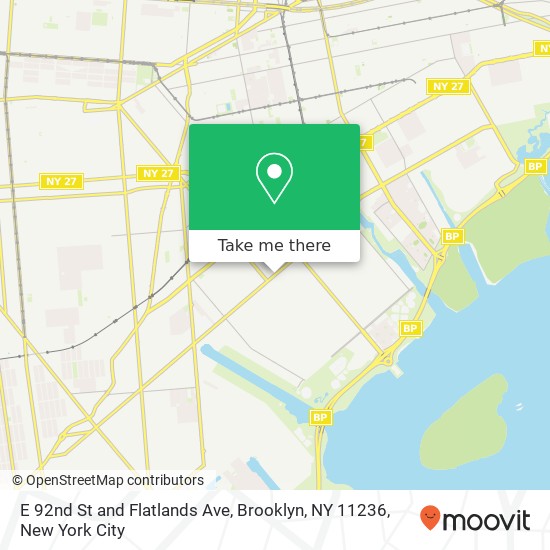Mapa de E 92nd St and Flatlands Ave, Brooklyn, NY 11236