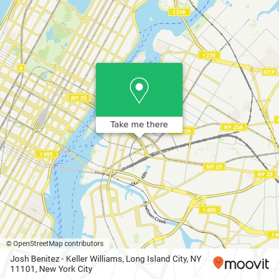 Mapa de Josh Benitez - Keller Williams, Long Island City, NY 11101