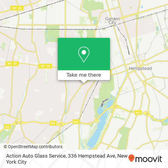 Mapa de Action Auto Glass Service, 336 Hempstead Ave