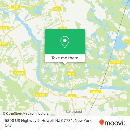 Mapa de 5800 US Highway 9, Howell, NJ 07731