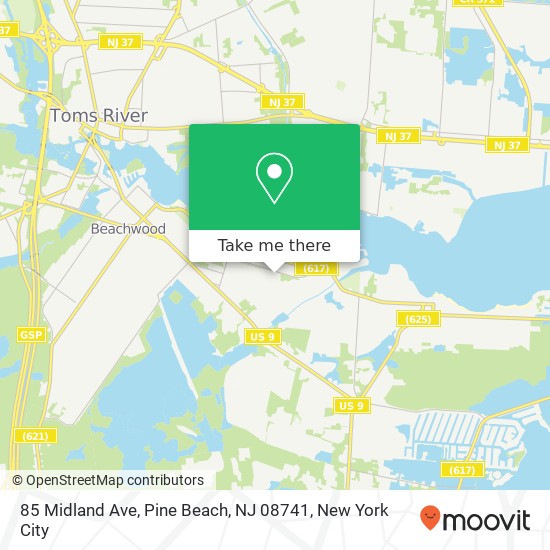 Mapa de 85 Midland Ave, Pine Beach, NJ 08741