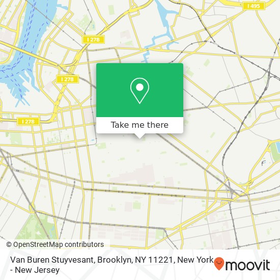 Mapa de Van Buren Stuyvesant, Brooklyn, NY 11221