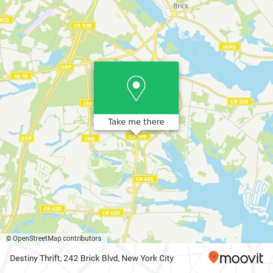 Destiny Thrift, 242 Brick Blvd map