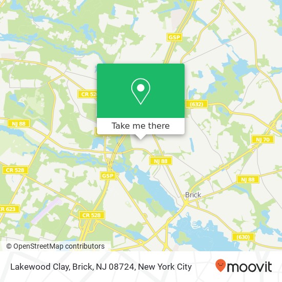 Mapa de Lakewood Clay, Brick, NJ 08724