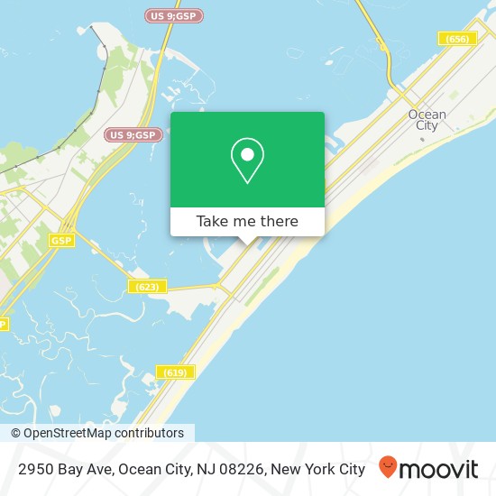 Mapa de 2950 Bay Ave, Ocean City, NJ 08226