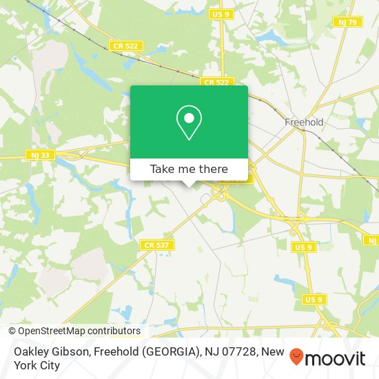 Oakley Gibson, Freehold (GEORGIA), NJ 07728 map