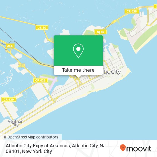 Atlantic City Expy at Arkansas, Atlantic City, NJ 08401 map