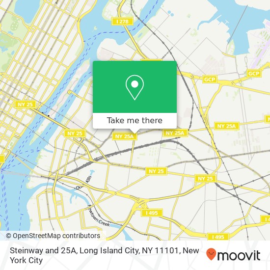 Mapa de Steinway and 25A, Long Island City, NY 11101