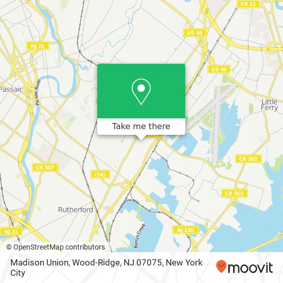 Madison Union, Wood-Ridge, NJ 07075 map
