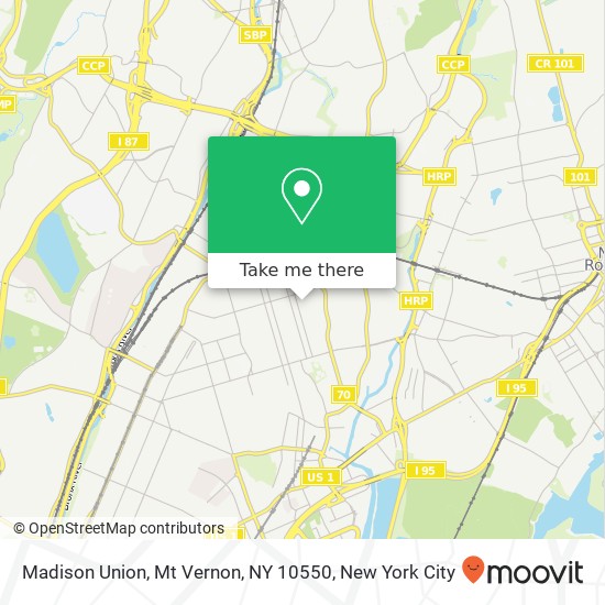 Mapa de Madison Union, Mt Vernon, NY 10550