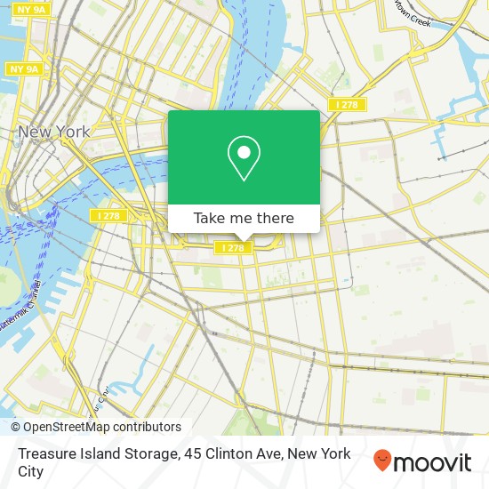 Mapa de Treasure Island Storage, 45 Clinton Ave